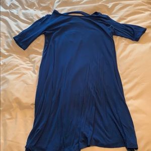 Sz XS Blue Summer T shirt Dress with back cut out